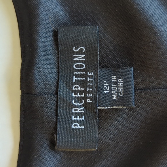 Perceptions Chevron Design Sleeveless A-Line Cocktail Dress 12P Black White - Picture 4 of 12